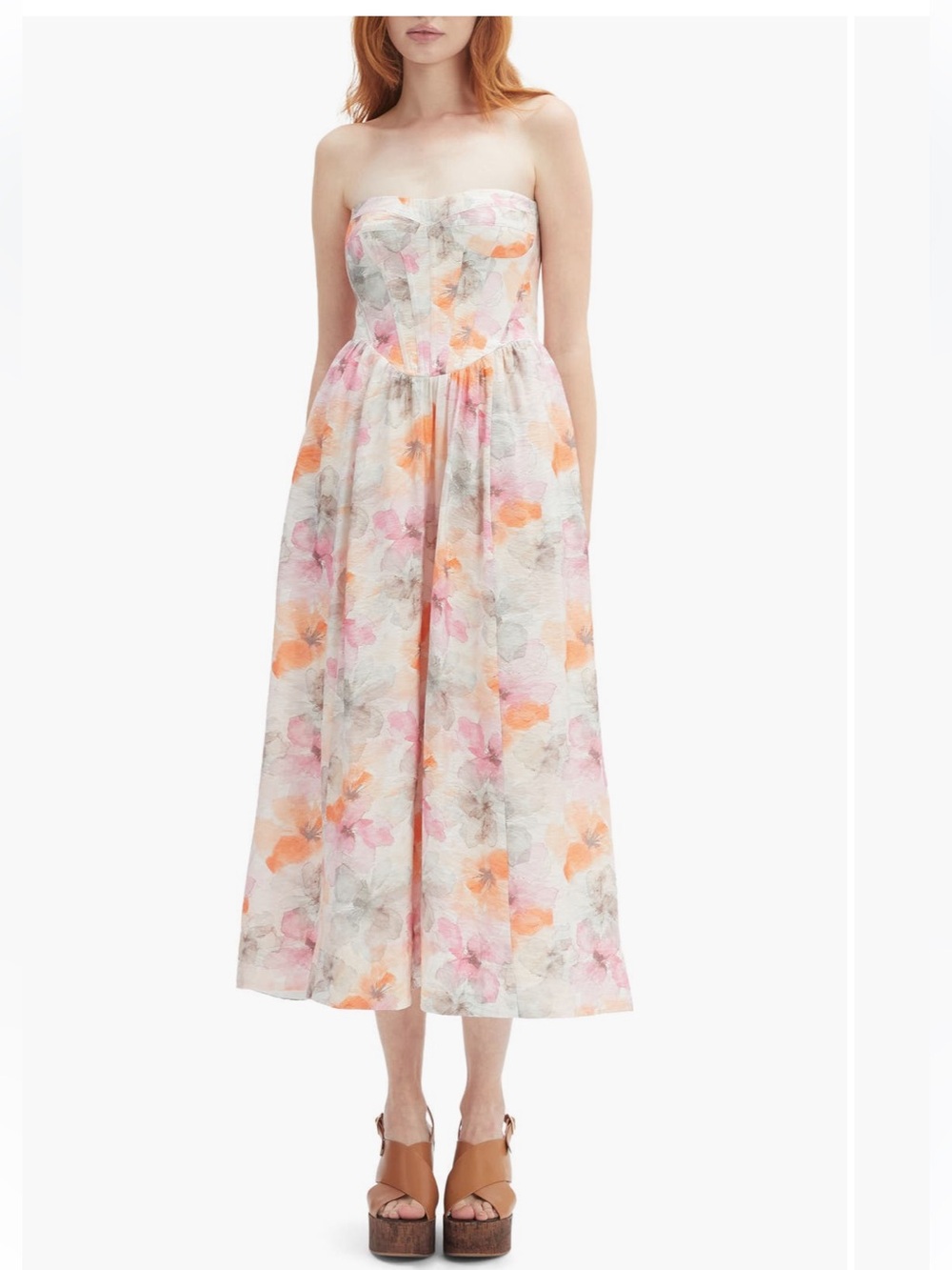 New Bardot Lola Floral StraplessCorset Dress